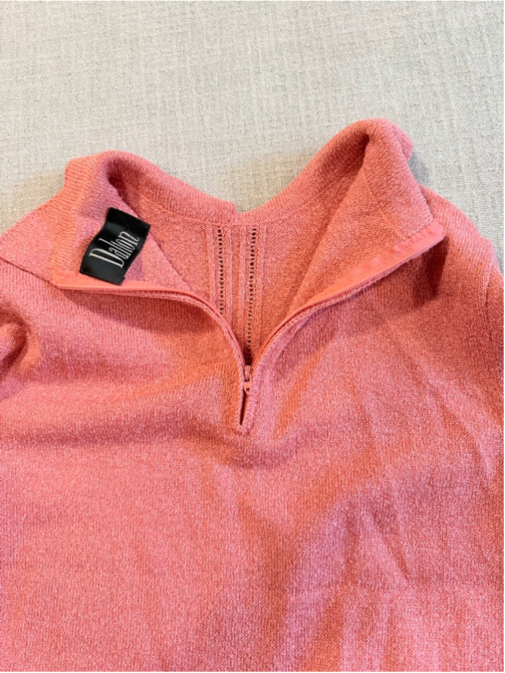 Dalton vintage union made short sleeve knit sweater polo in a dusty rose size 8 - Picture 9 of 9